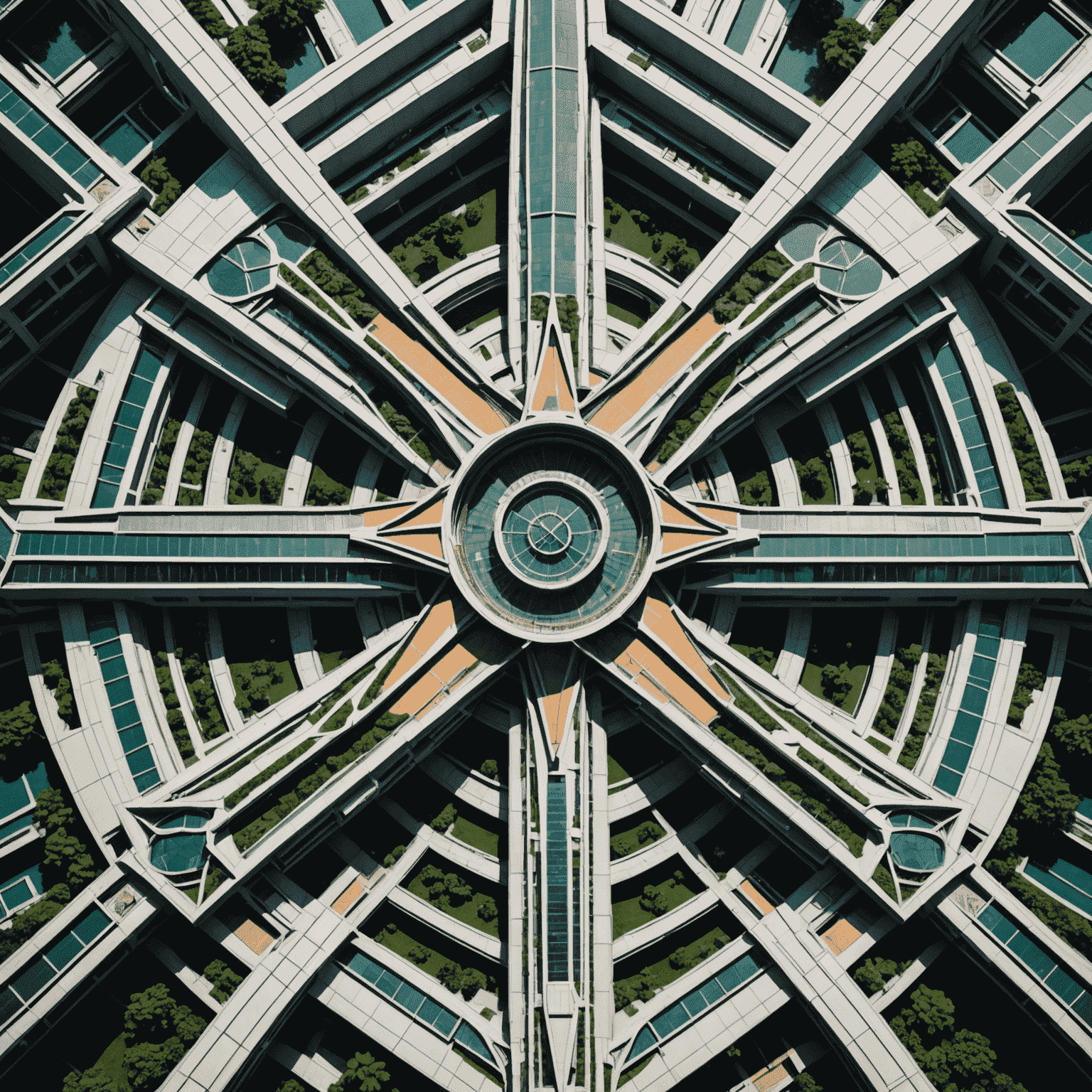 Close-up architectural rendering of the Petronas Twin Towers' floor plan, showcasing the Islamic-inspired geometric design based on the Rub el Hizb symbol.